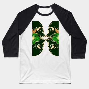 Skulls and Flowers Baseball T-Shirt